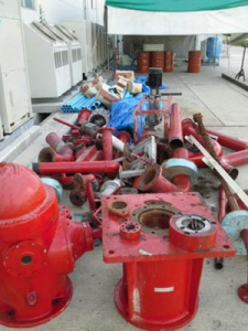 รื้อปั๊ม vertical fire pump โรงงาน lotte ที่นิคมอุตสาหกรรมอมตะนคร
